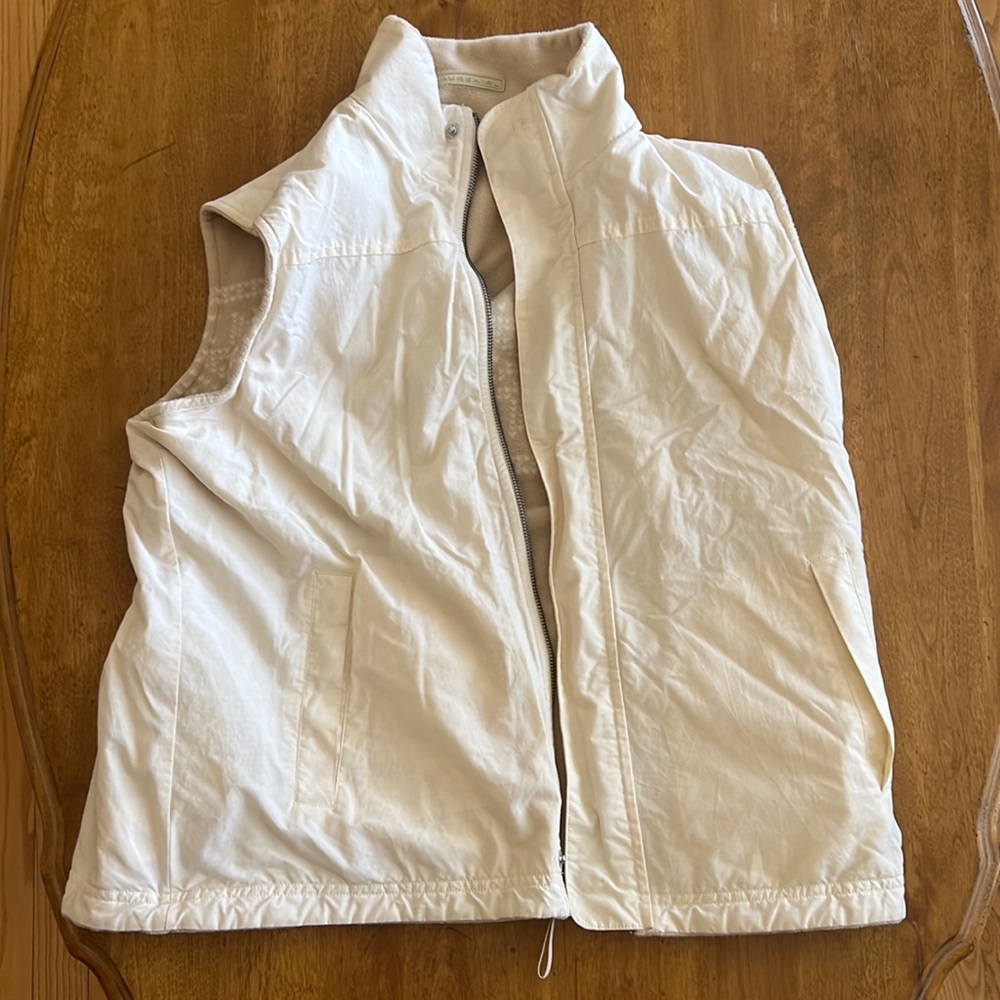RL Lauren Ralph beautiful Women’s Large Reversible Fleece vest cream